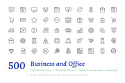500 Business and Office Line Icons, an Outline Icon by Vectors Market (Thumbnail 1 of 7)