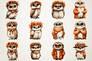 Cute Autumn Owl PNG Clipart, an Animal Illustration by RobertsArt (Thumbnail 3 of 7)