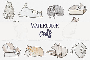 Watercolor Cats