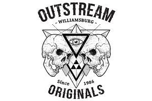 Outstream Abstract Dotwork Skulls