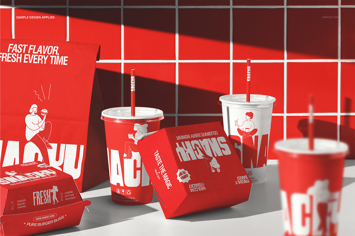 Fast Food Restaurant Packagin Mockup, a Packaging Mockup by creatsy5 (Photo 4 of 6)