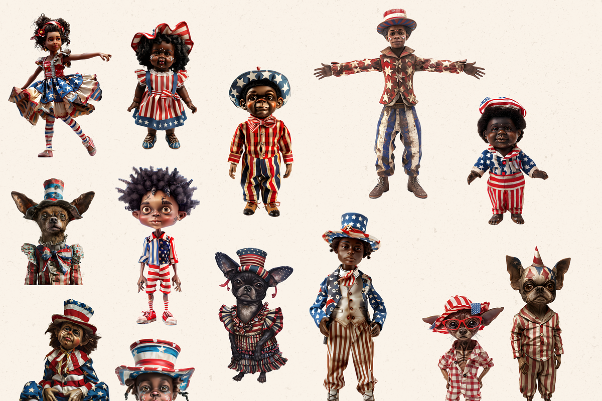 4TH OF JULY DOLLS CLIPART PACK, a Person Illustration by Daring Digies (Photo 3 of 9)