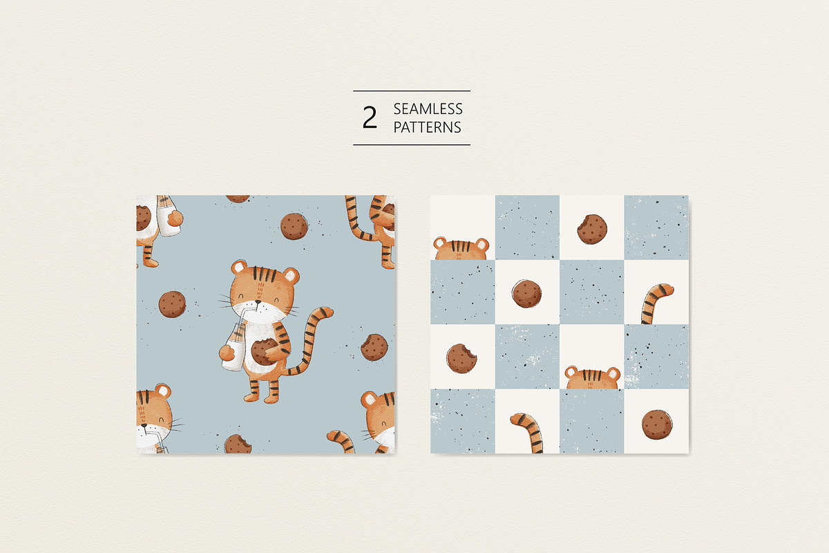 Tiger and cookies, a Pattern Graphic by Olena Kuznietsova (Photo 2 of 8)