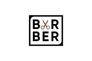 barber with scissors for barbershop, a Branding & Logo Template by funpixel