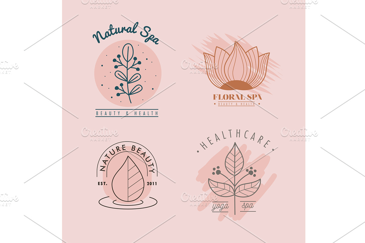 four spa service brands, an Object Illustration by studiogstock