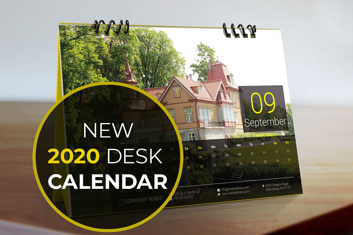 Calendar for 2020 | Desk Calendar, a Stationery Template by graphicbox (Photo 1 of 5)