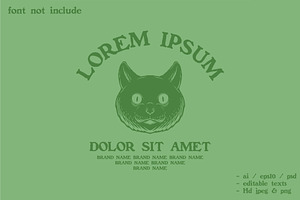 spooky cat head silhouette logo, a Branding & Logo Template by Judsart