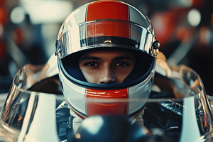 Racing driver preparing for competit, a Photo by Tanuart