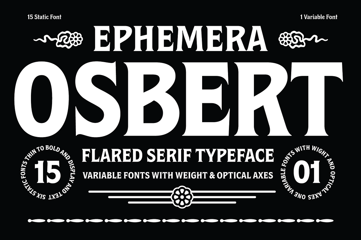Osbert Variable Fonts, a Serif Font by Ilham Herry (Photo 1 of 9)