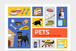 Flat Pet Shop Infographic Concept