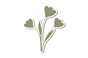 Simple green flower sticker with, an Object Illustration by okskukuruza