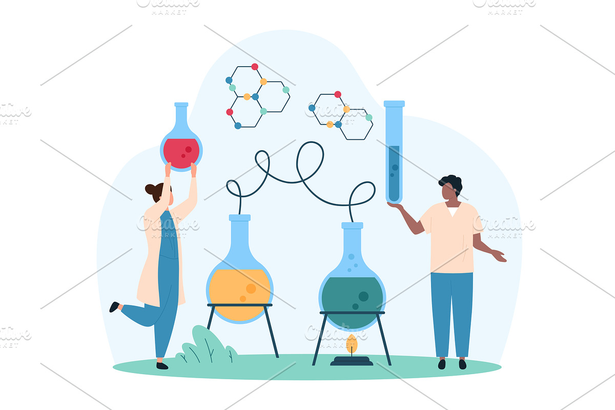 Laboratory chemical experiment plan, an Illustration by Flashvector