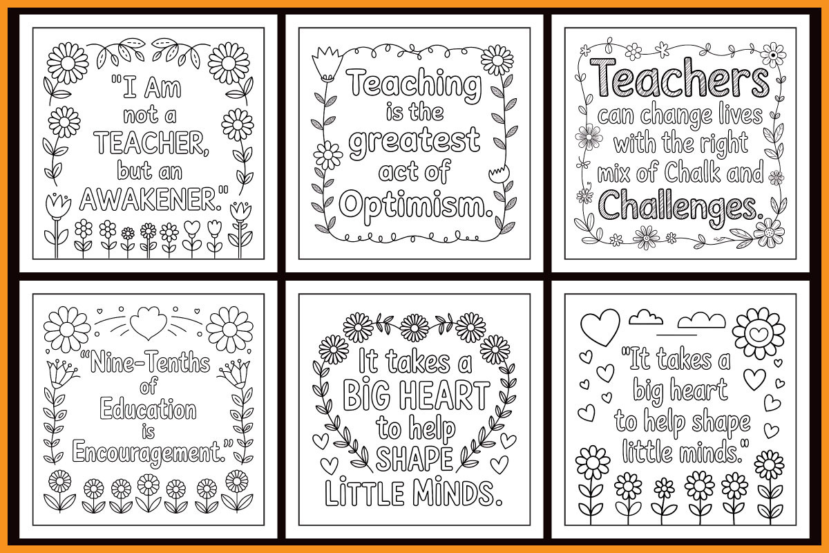 Teacher Quotes Coloring Book, an Object Graphic by protabsorkar11 (Photo 4 of 4)