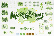Microgreens Logo Vector Set, an Object Illustration by ElenaKovalyova (Thumbnail 13 of 16)