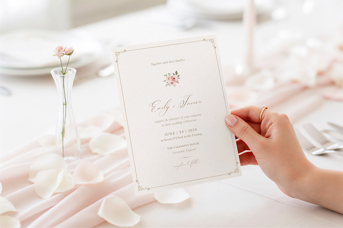 Romantic Rose Elegant Wedding Invite, an Invitation Template by by creative paper (Photo 3 of 6)