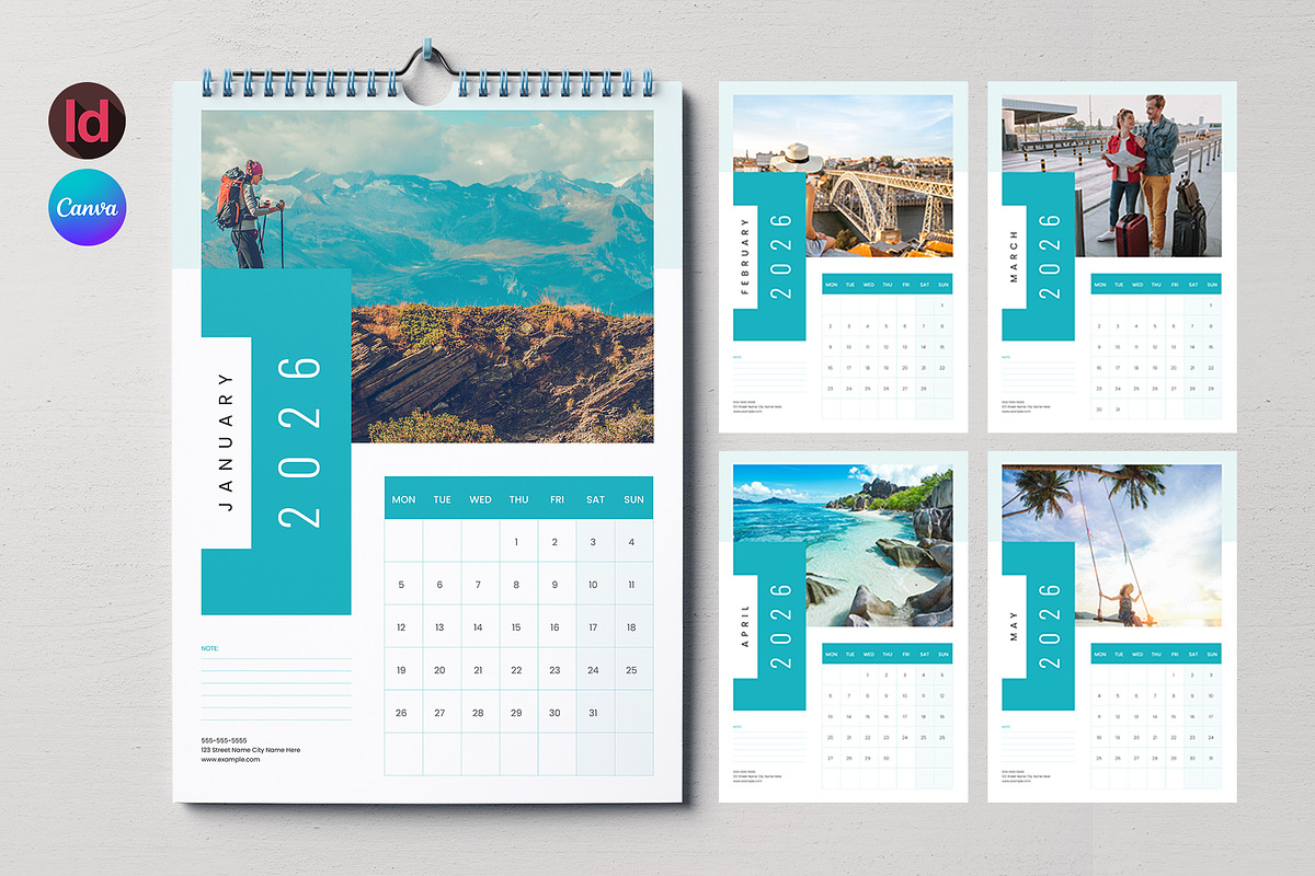 2026 Yearly Calendar – Canva, a Stationery Template by Pixelpick (Photo 1 of 3)