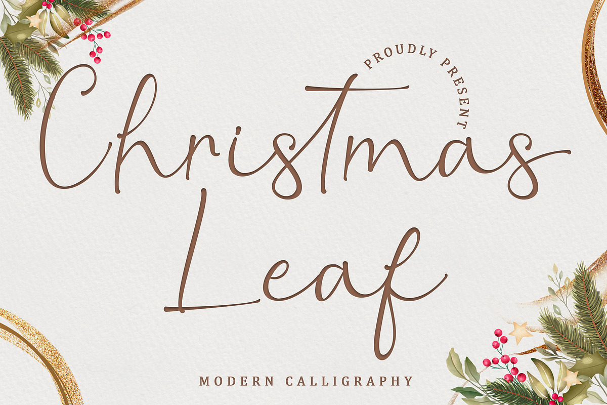 Christmas Leaf - Modern Calligraphy, a Handwritten Font by alifryanzulfikar (Photo 1 of 9)