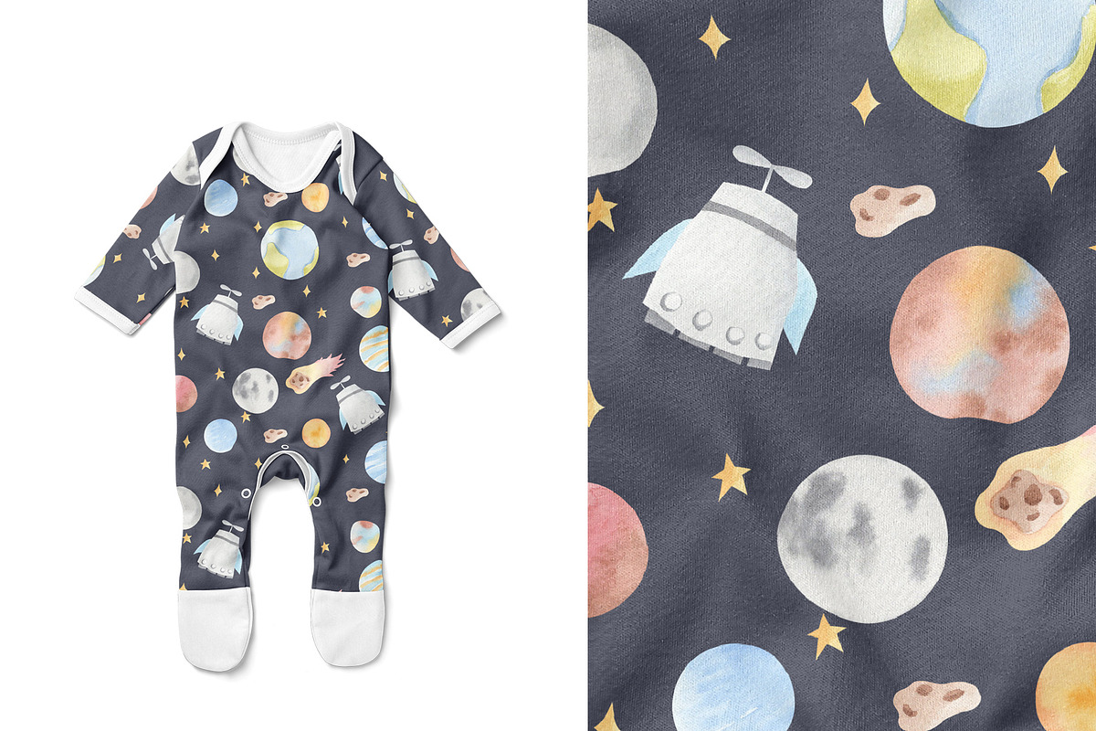Little Astronauts - Space Watercolor, an Illustration by natalisart (Photo 6 of 8)