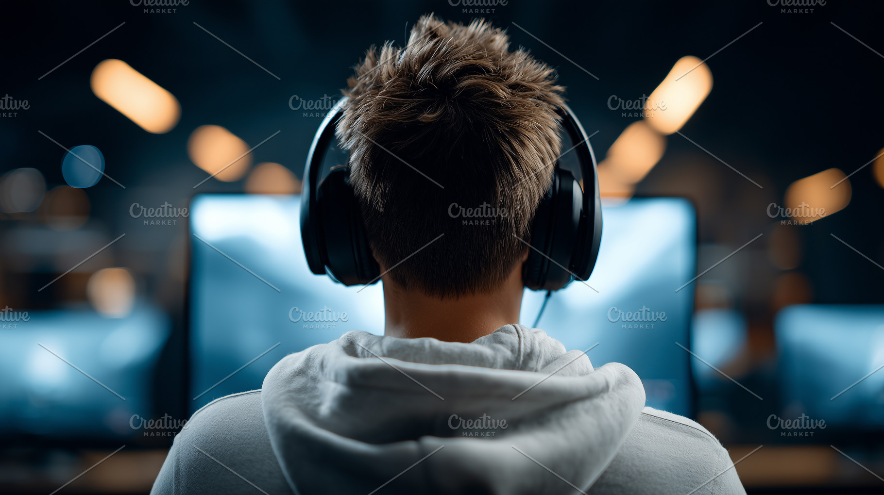 Rear view on a young gamer, a Technology Photo by MistyDay