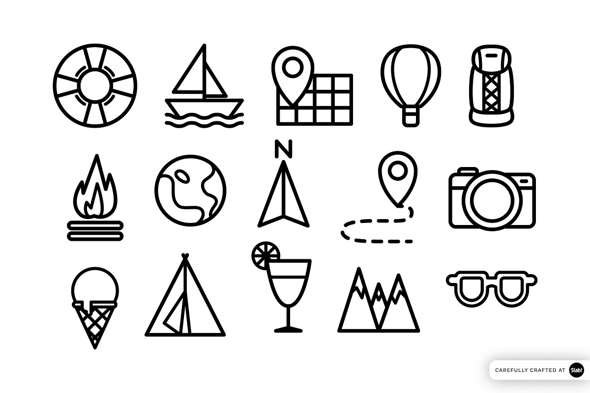 Travel Icon Illustration Set, an Object Graphic by SLAB! Design (Photo 2 of 3)