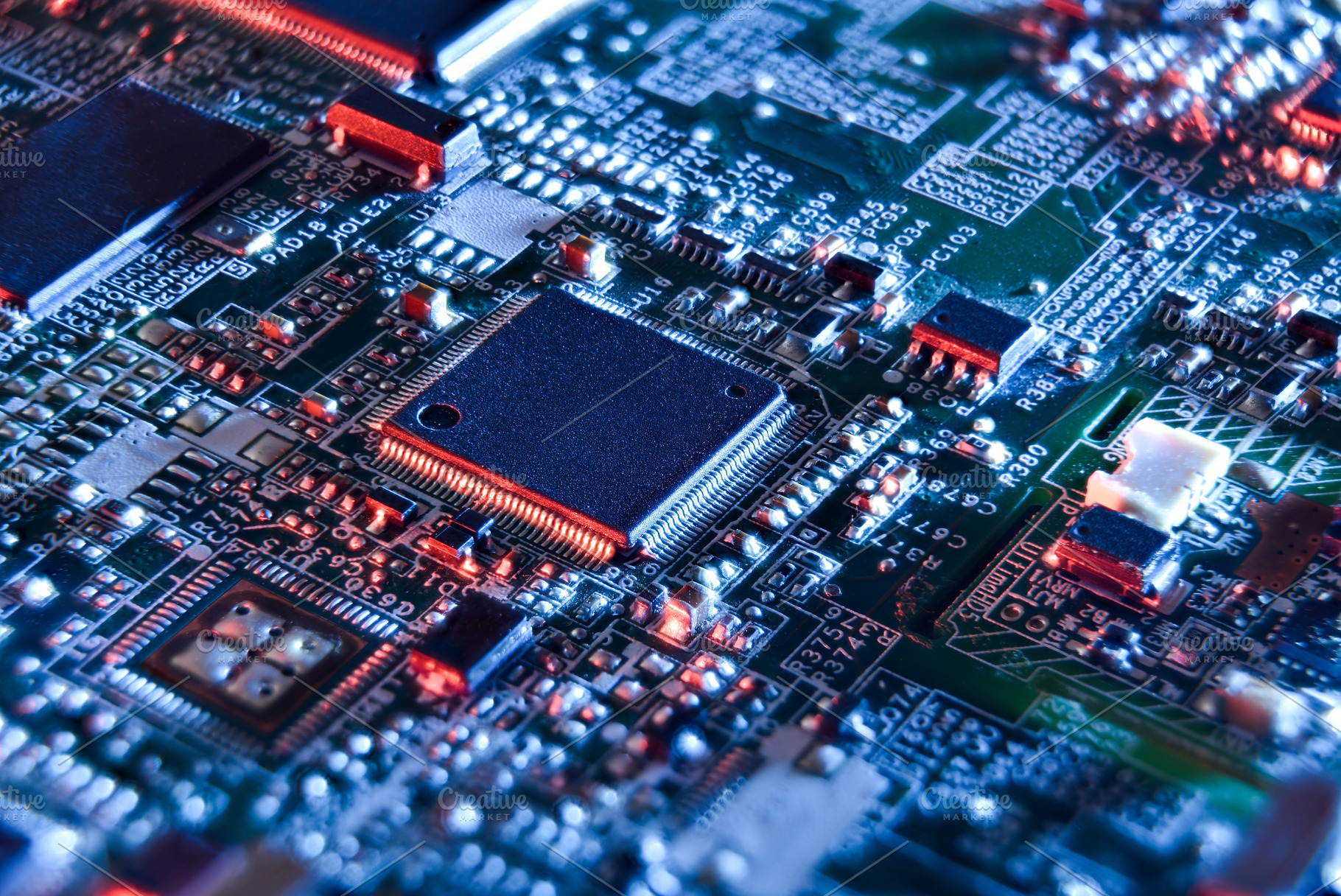 Advanced Microchip on High-Tech Circuit Board, a Technology Photo by Davizro's Market