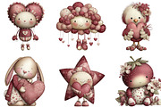 Kawaii Valentines Clipart, an Illustration by CraftArtStudio (Thumbnail 6 of 6)
