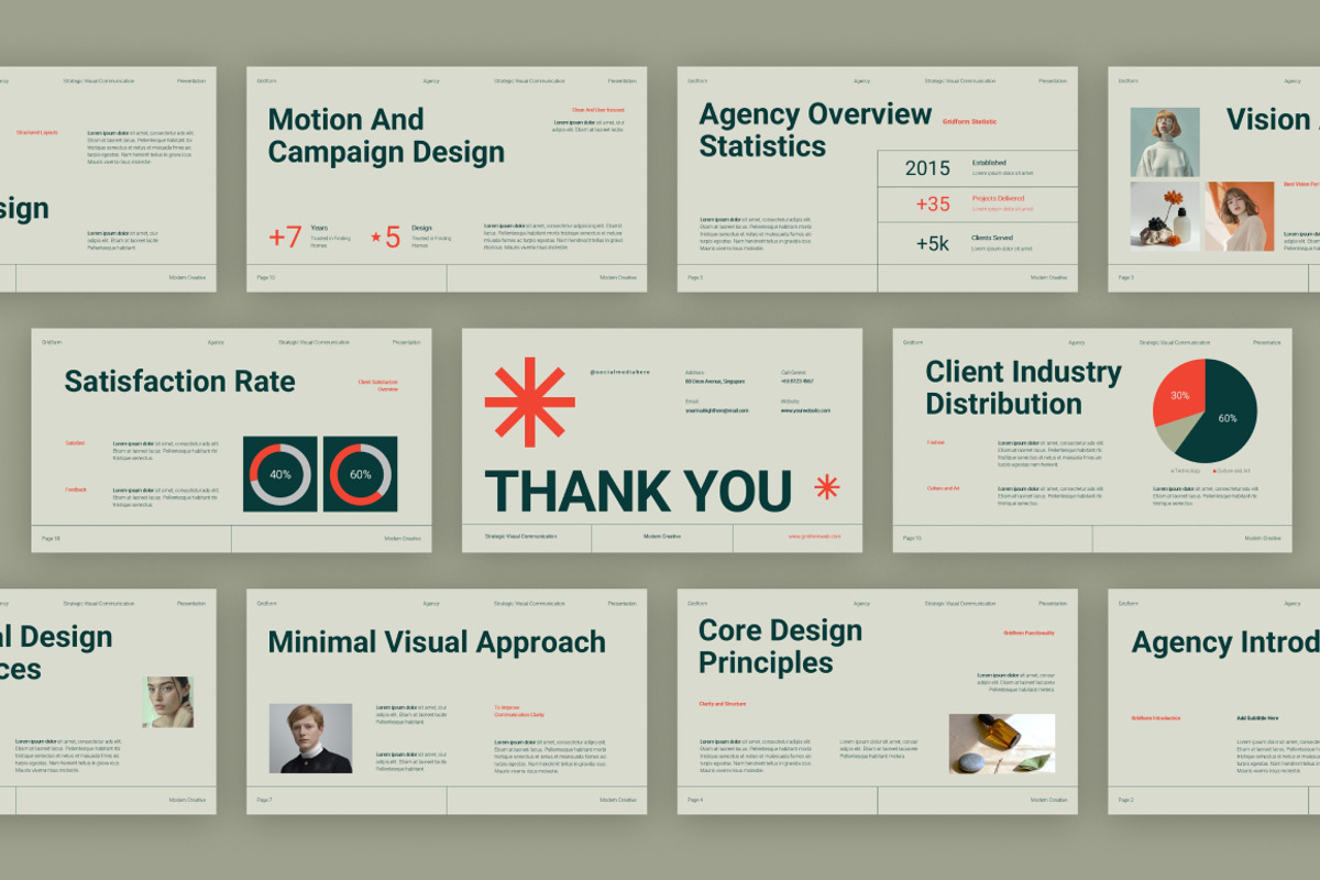 Swiss Style Agency Design PowerPoint, a Presentation Template by Loin Studio (Photo 4 of 4)