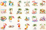 Beach Holiday Summer Clipart, an Illustration by DreamCafeArt (Thumbnail 2 of 4)