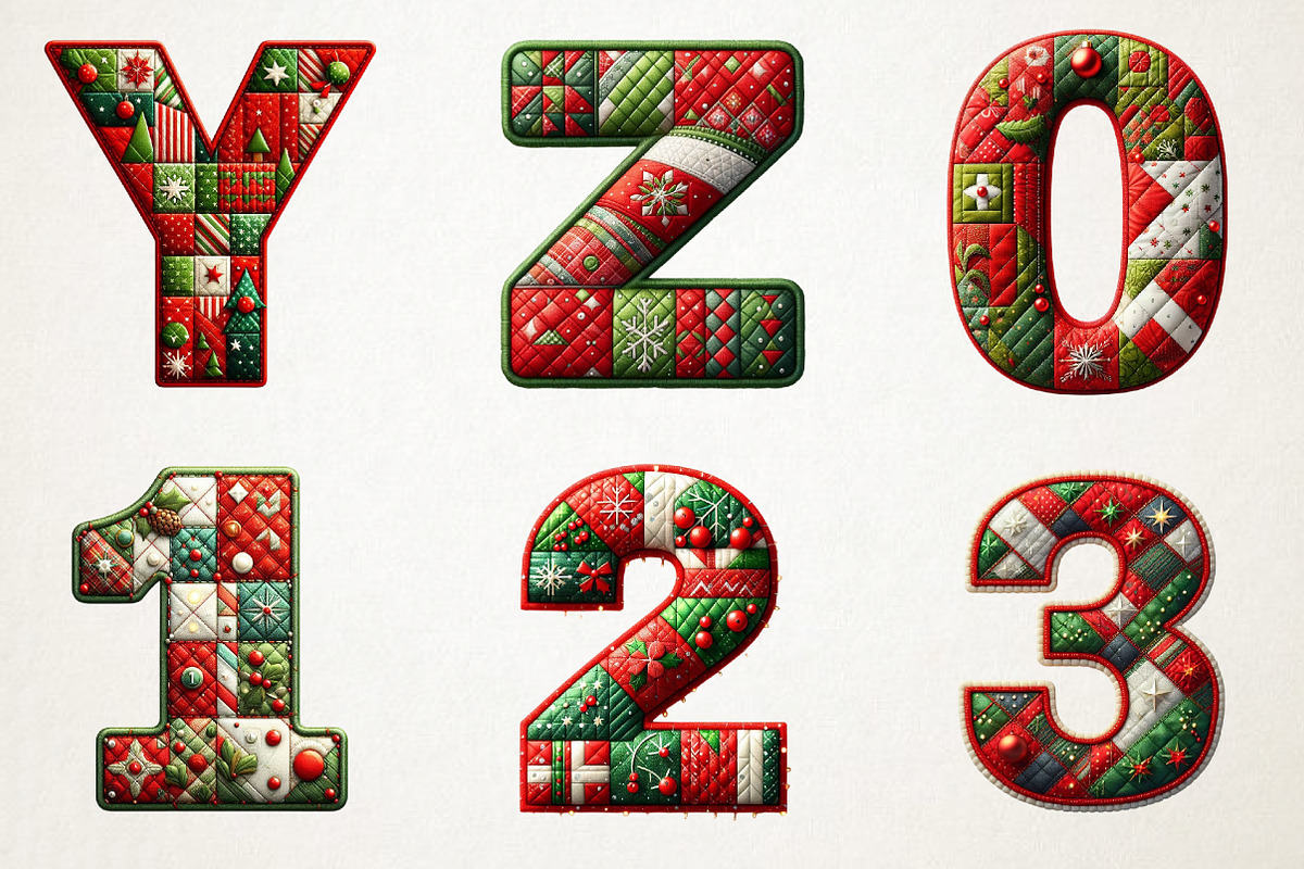 Christmas Patchwork Alphabet, an Illustration by RobertsArt (Photo 6 of 7)