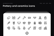 Pottery and ceramics icons, an Outline Icon by Wencory (Thumbnail 1 of 2)