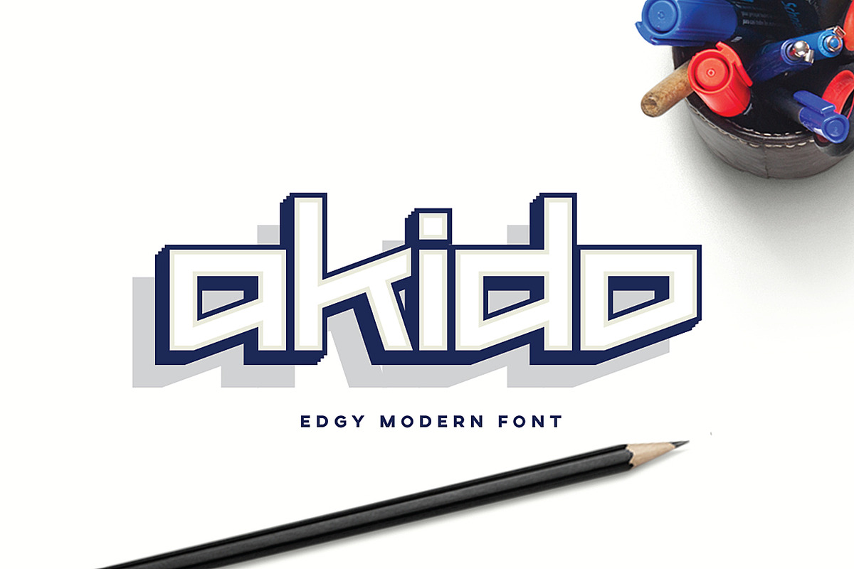 Akido Edgy Modern Logo Font Logotype