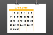 2030 Large No. Color 8.5x11 Calendar, a Stationery Template by Running With Foxes (Thumbnail 4 of 6)