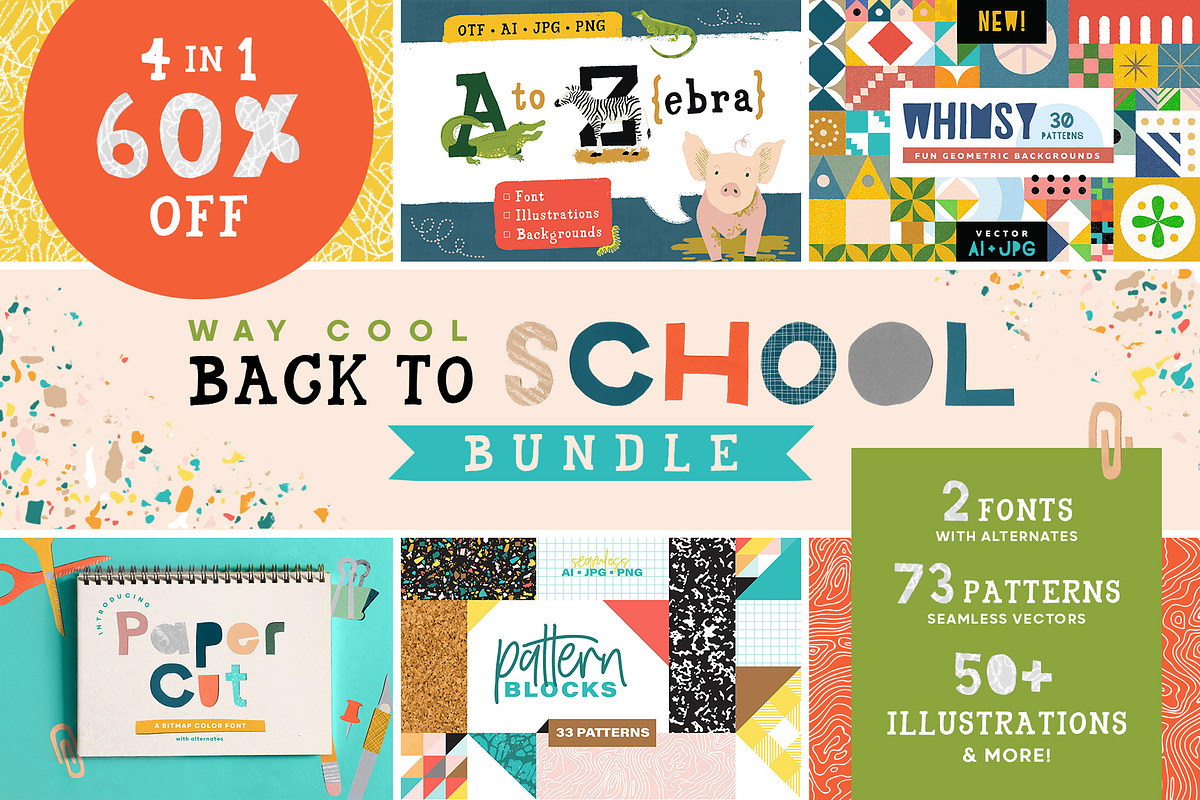 60% OFF - Back to School Bundle, a Pattern Graphic by Anugraha Design (Photo 1 of 30)