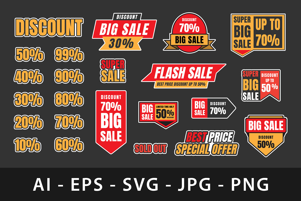 Collection of Promotional Discount, a Marketing Template by Saba Vector