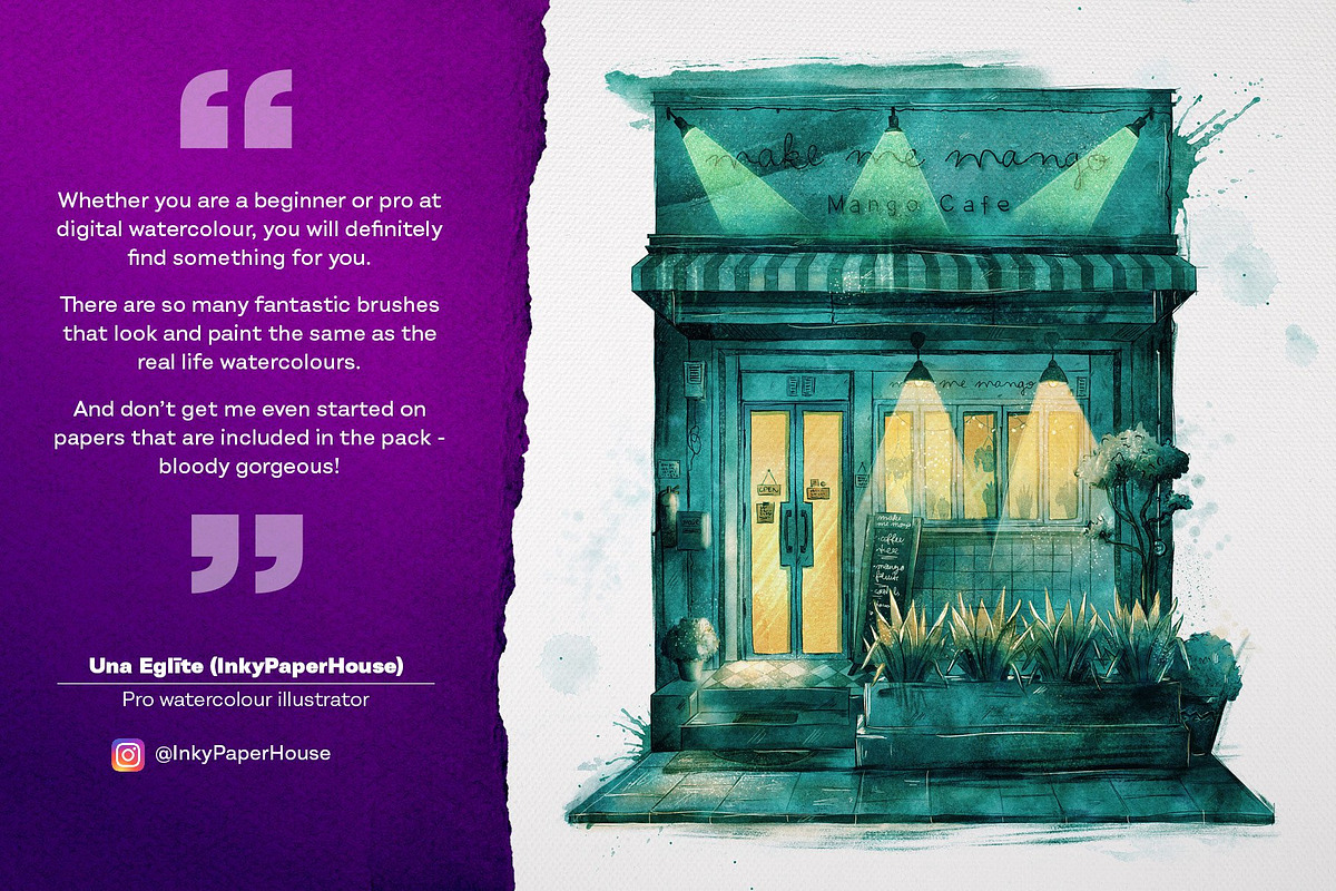 Wicked Watercolour Brushes, a Brush Add-On by Green Room Media (Photo 7 of 23)