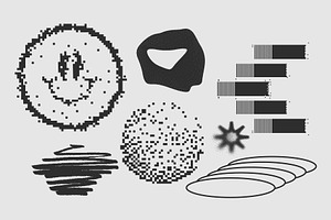 120 Vector Dither Textured Clip Arts