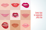 Realistic Lips Vector Set, a Graphic by KannaaDesign (Thumbnail 2 of 4)