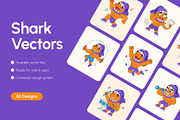 50 Shark Flat Vector Icons, an Emoji Icon by Creative Stall (Thumbnail 1 of 10)