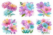 Whimsical Spring Flowers Clipart, an Illustration by Dream Creation (Thumbnail 2 of 5)