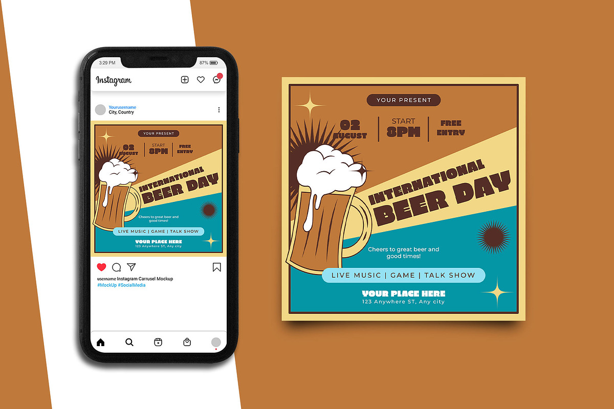 Beer Day Instagram Post Template, a Social Media Template by Artnivora.Std (Photo 4 of 5)