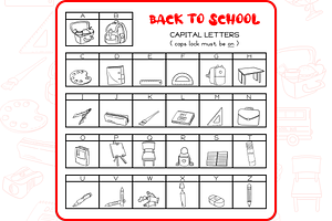 Back To School Doodles Dingbats Font