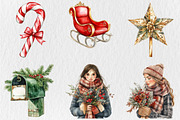 Watercolor Timeless Noel Clipart, a Seasonal Illustration by Rose Art (Thumbnail 3 of 4)