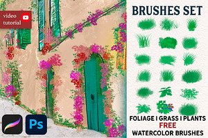 Foliage Grass Watercolor FREE BRUSH