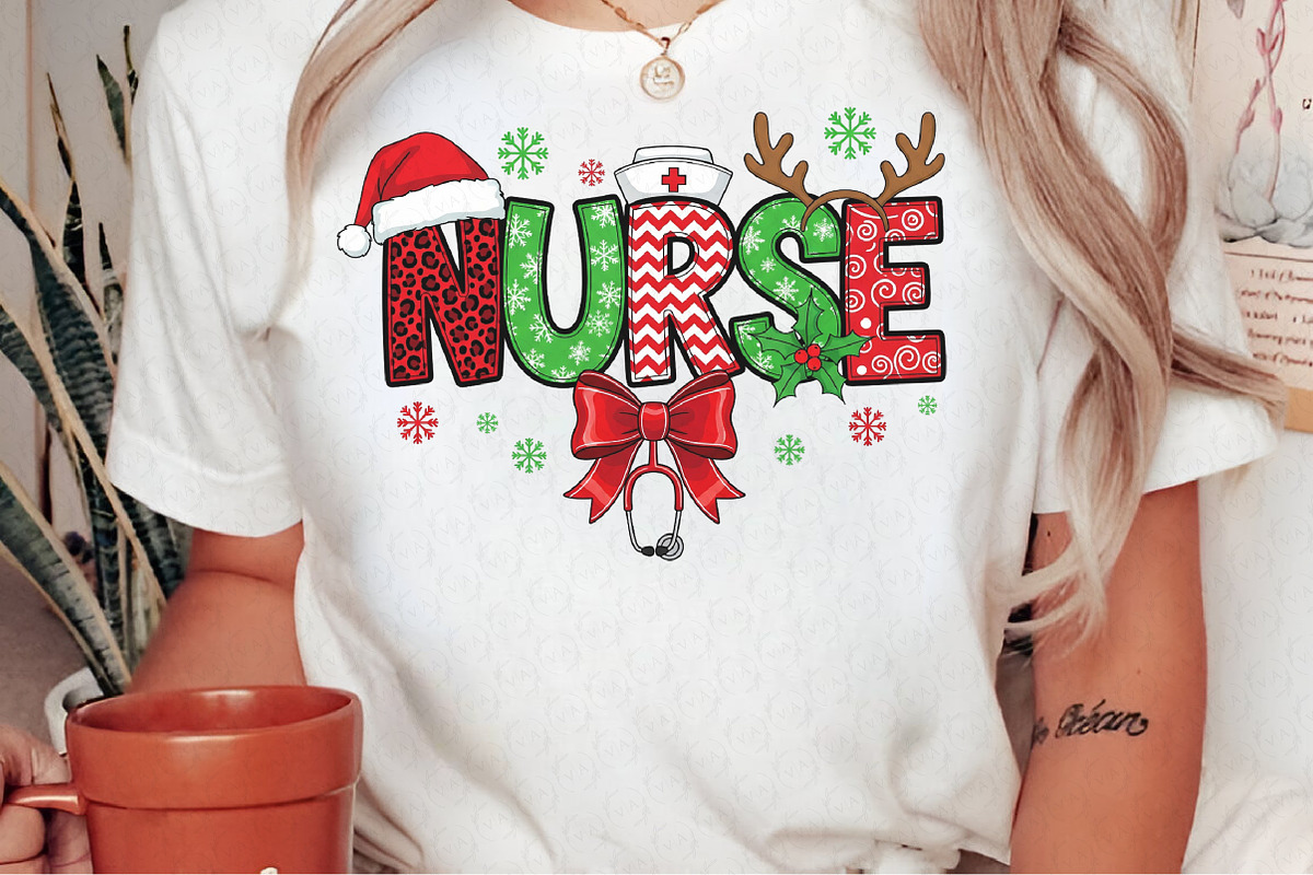 Christmas Nurse Sweatshirt PNG, an Illustration by Craft Nest (Photo 2 of 6)