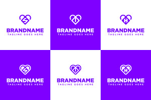Letter S U X Love Heart Logo Set, a Branding & Logo Template by Pray Art Design Studio