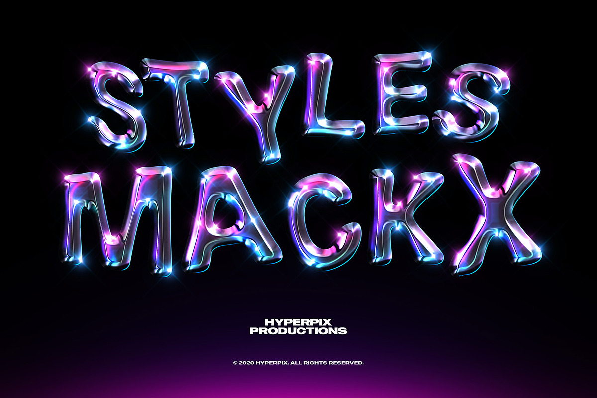 Chrome Text Styles Bundle - 50% OFF, a Layer Style Add-On by Hyperpix Productions (Photo 7 of 47)