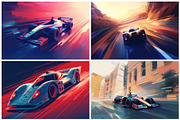 20 Colorful Race Car Illustrations, an Illustration by HipFonts (Thumbnail 2 of 6)