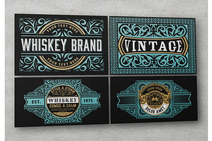 Set Of 4 Vintage Labels For Packing