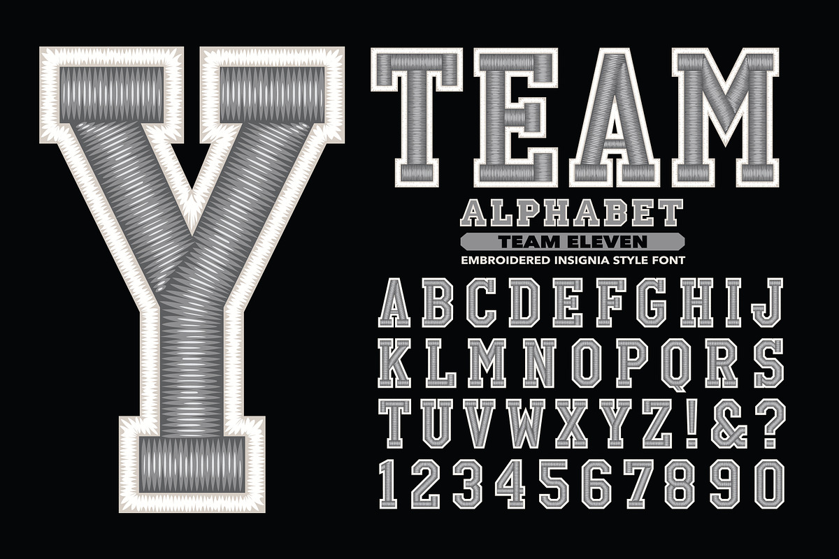 Embroidered Sports Vector Alphabet, an Object Graphic by Mysterylab Designs (Photo 16 of 16)
