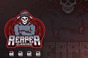 Grim Reaper Mascot logo Template, a Branding & Logo Template by HasnainGFX (Thumbnail 1 of 3)